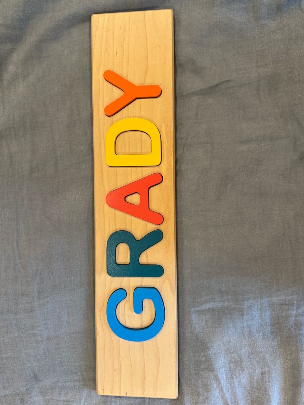 Custom Wooden Multicolor Name Puzzle - “Grady”